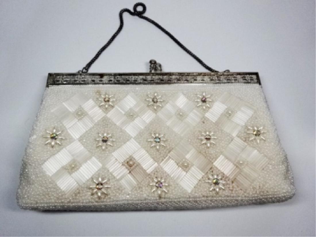 VINTAGE BEADED EVENING BAG, APPROX 9.5" X 5" X 1.25", (1 of 5)