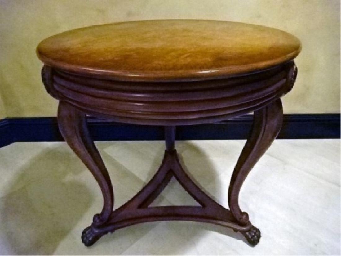 CHIPPENDALE STYLE SIDE TABLE, DARK FINISH, LION PAW (1 of 5)