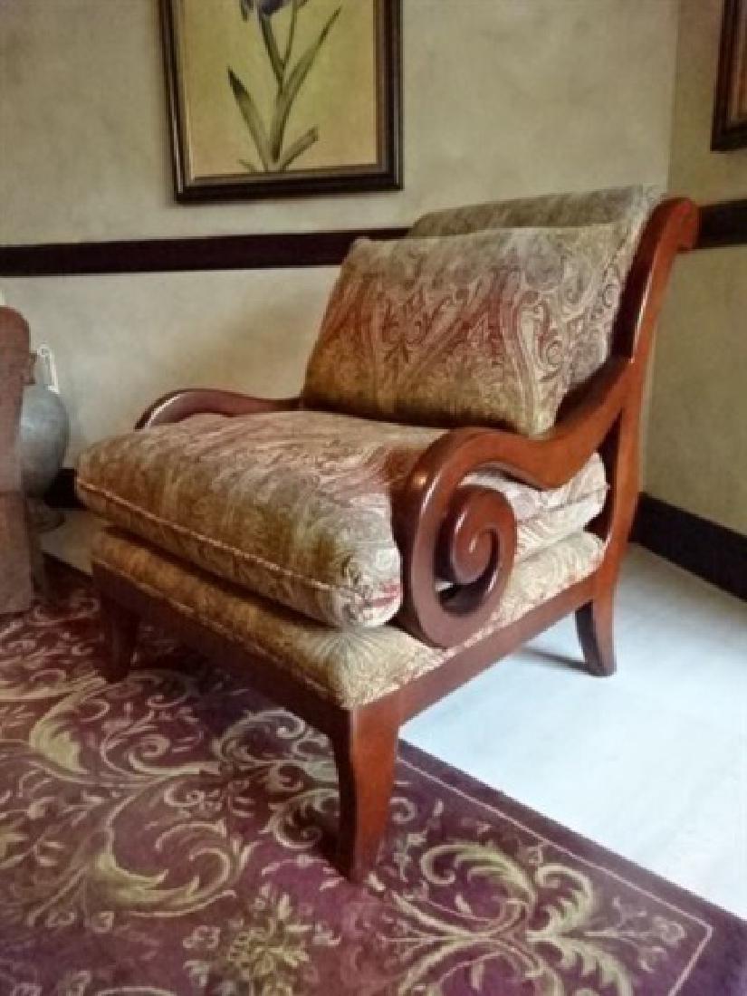 REGENCY STYLE ARMCHAIR WITH SCROLL ARMS, DARK FINISH WO (1 of 5)