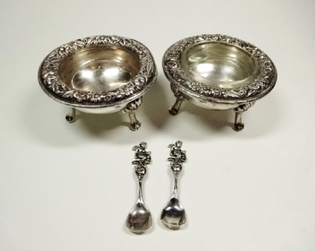 2 S. KIRK & SONS STERLING SILVER SALT CELLARS WITH (1 of 4)