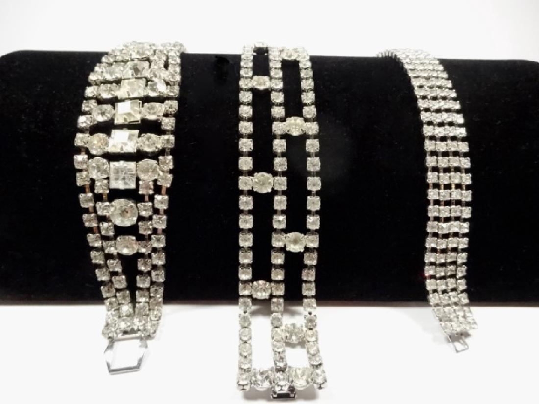 3 RHINESTONE BRACELETS, APPROX 6.5" - 7" (1 of 10)
