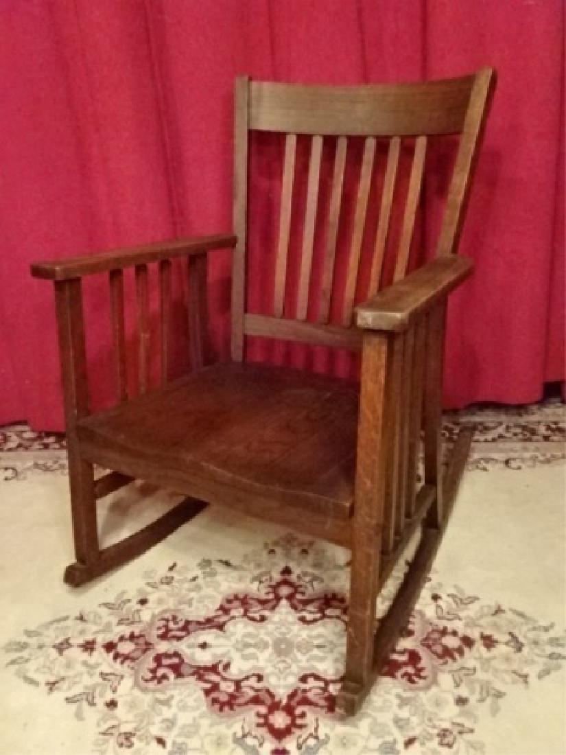 VINTAGE ARTS AND CRAFTS ROCKER, EARLY 20TH C. VERY GOOD (1 of 7)