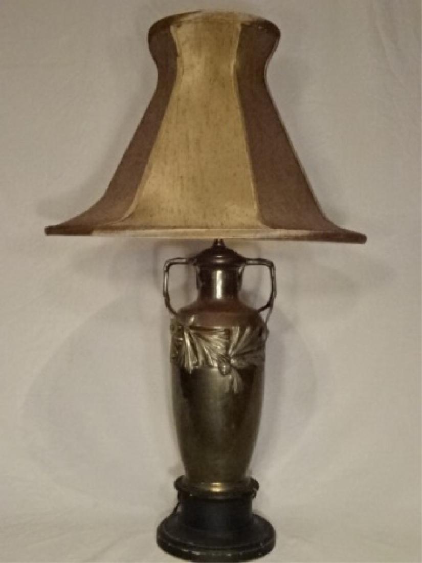 ART NOUVEAU STYLE LAMP, METAL URN FORM BASE WITH (1 of 7)