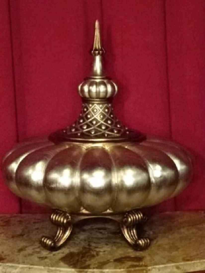 LARGE SILVER AND GOLD FINISH URN, COMPOSITE BASE WITH (1 of 7)