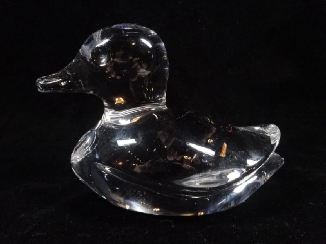 ORREFORS CRYSTAL DUCK FIGURINE, APPROX 4"H X 6"L (1 of 5)