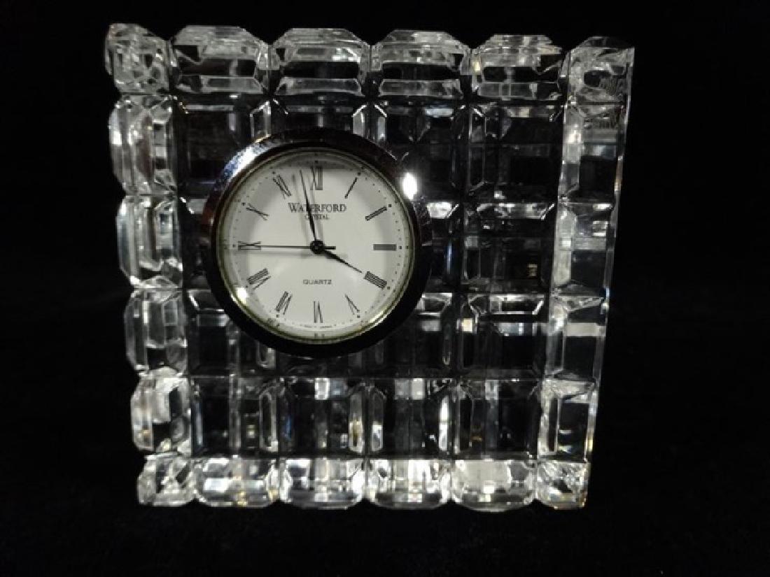WATERFORD CRYSTAL CLOCK, VERY GOOD CONDITION, 3.5" X: WATERFORD CRYSTAL CLOCK, VERY GOOD CONDITION, 3.5" X 3.5", SKU8445.15