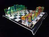 CHARLES HOLLIS JONES ACRYLIC CHESS SET, CIRCA 1970's,