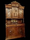 RENAISSANCE REVIVAL GERMAN OAK SIDEBOARD HUTCH, CIRCA