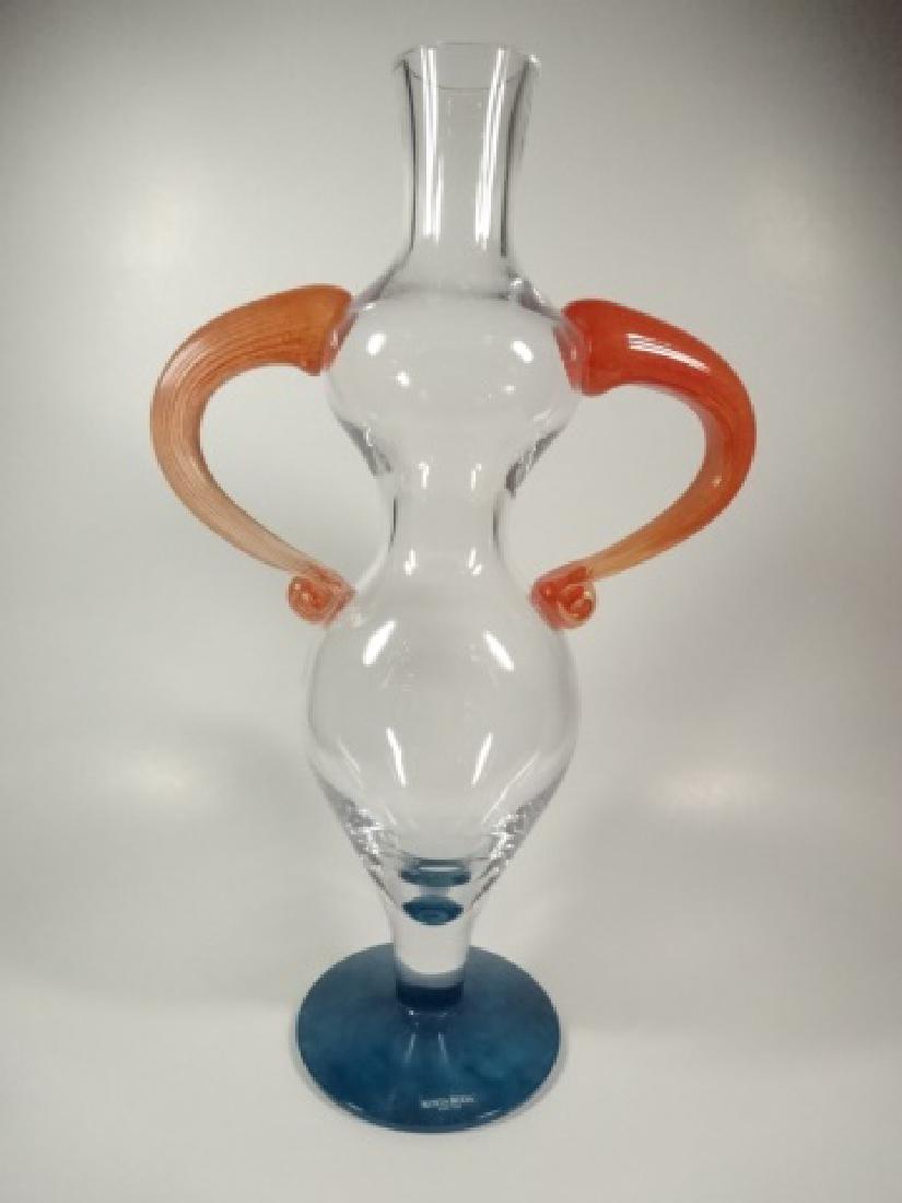 KOSTA BODA ART GLASS DECANTER, FEMALE HOURGLASS FIGURE,: KOSTA BODA ART GLASS DECANTER, FEMALE HOURGLASS FIGURE, KJELL ENGMAN DESIGN, WITH KOSTA BODA LABEL, NO STOPPER, APPROX 14.25"H