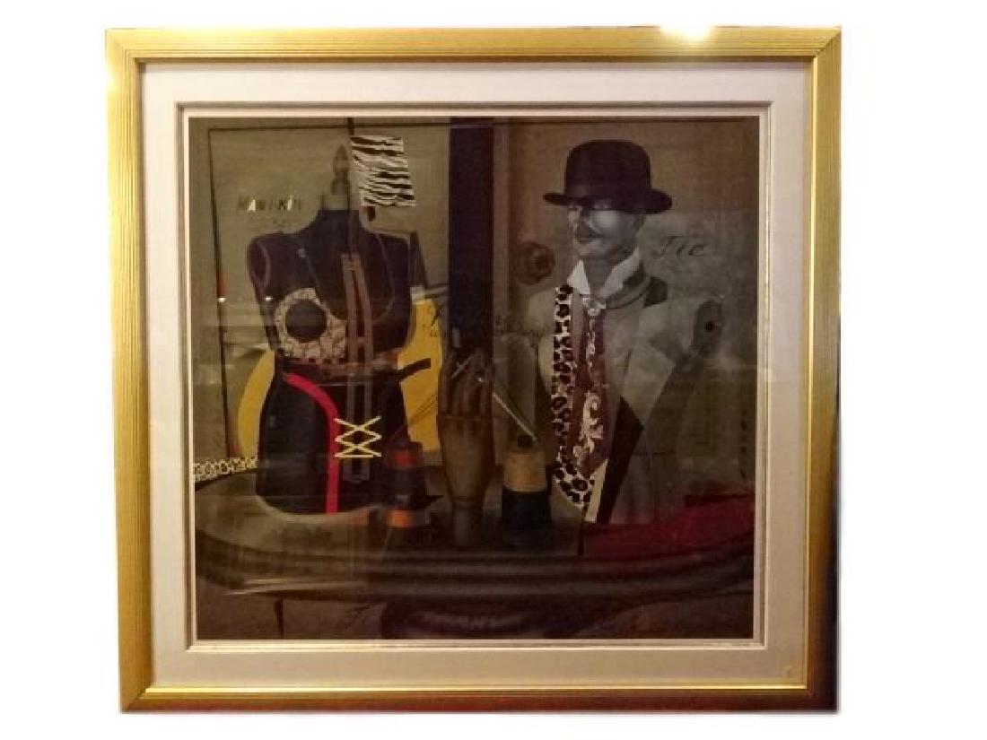 SHIMON OKSHTEYN SIGNED SERIGRAPH, "TIMELESS STYLE",: SHIMON OKSHTEYN SIGNED SERIGRAPH, "TIMELESS STYLE", NUMBERED 247/300 LOWER LEFT, SIGNED LOWER RIGHT, VERY GOOD CONDITION, FRAMED SIZE 56.5" X 53", SKU365.50