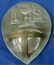 HOLY WATER FONT, IHS, METAL & GLASS, APPROX 5.5"H X