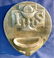 HOLY WATER FONT, IHS, METAL & GLASS, APPROX 5.5"H X - 2