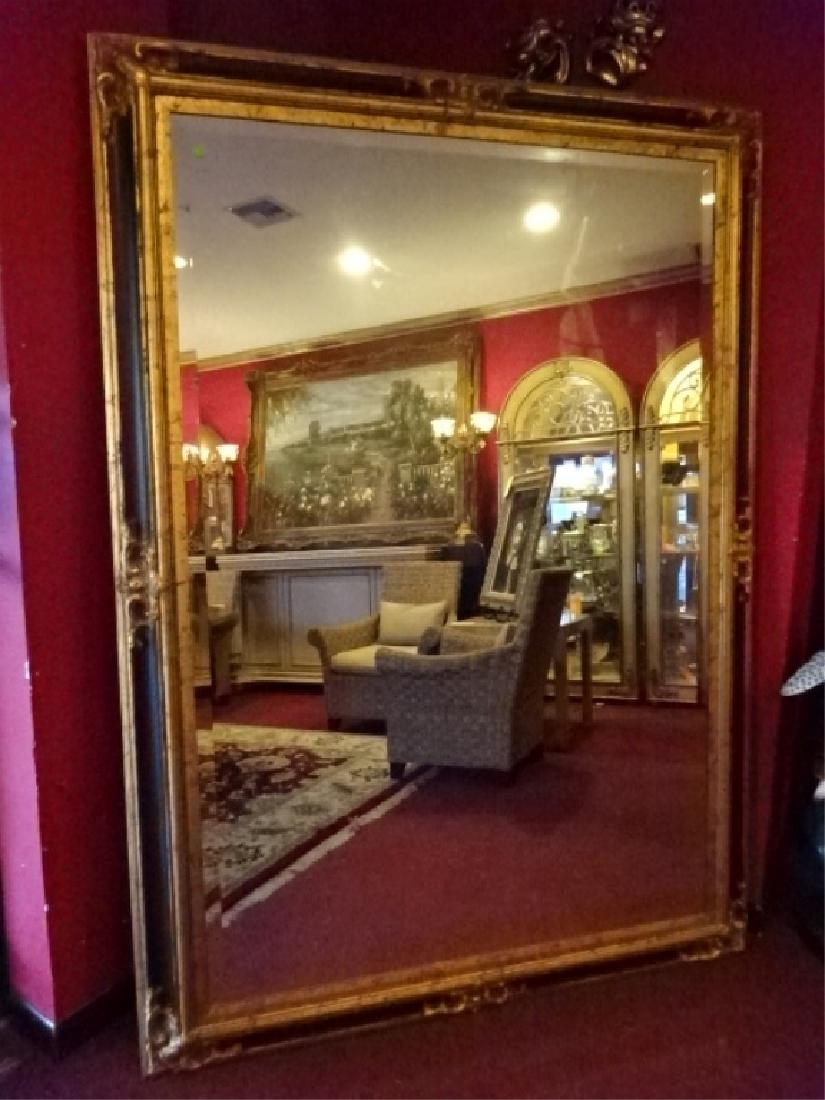 LARGE 7 FT NEOCLASSICAL MIRROR, GOLD GILT AND EBONIZED (1 of 3)