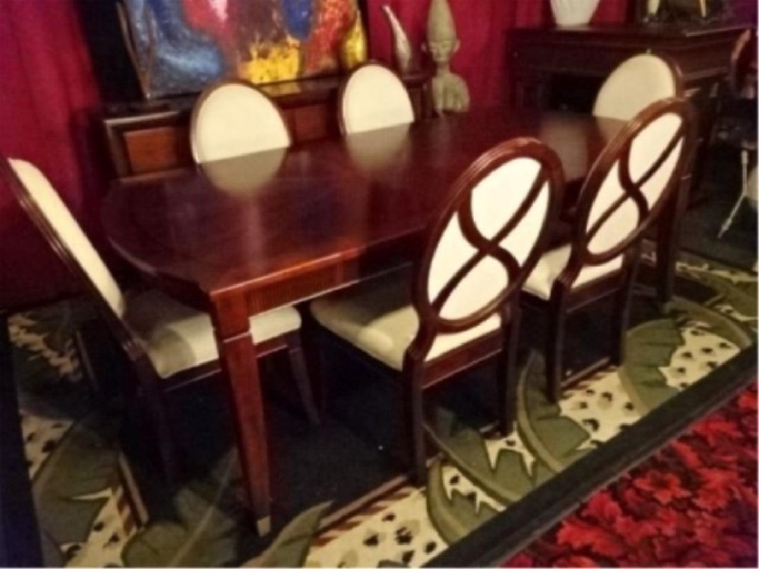 7 PC CONTEMPORARY NEOCLASSICAL DINING SET, TABLE WITH 6 (1 of 5)