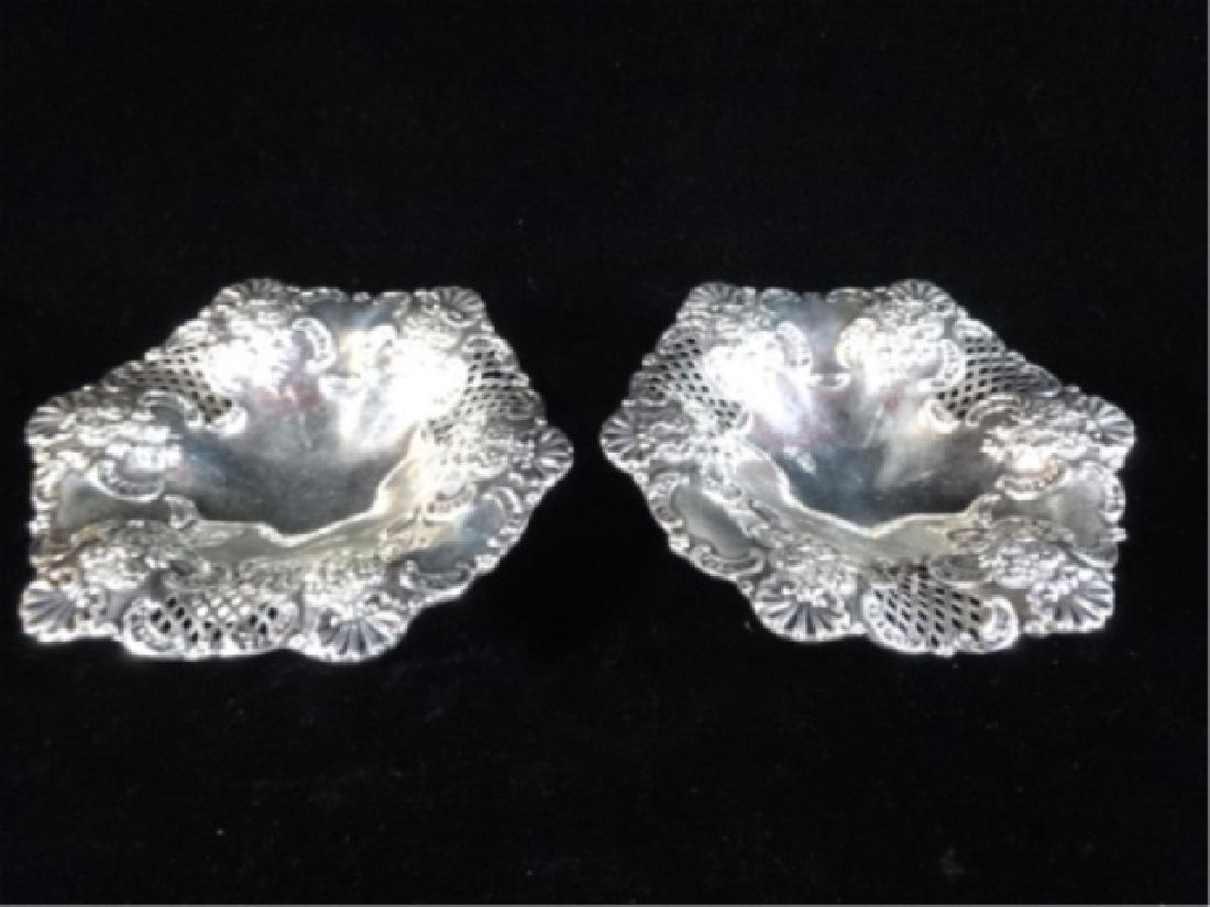 2 RETICULATED SILVER PLATE SERVING BOWLS, FOLIATE (1 of 3)