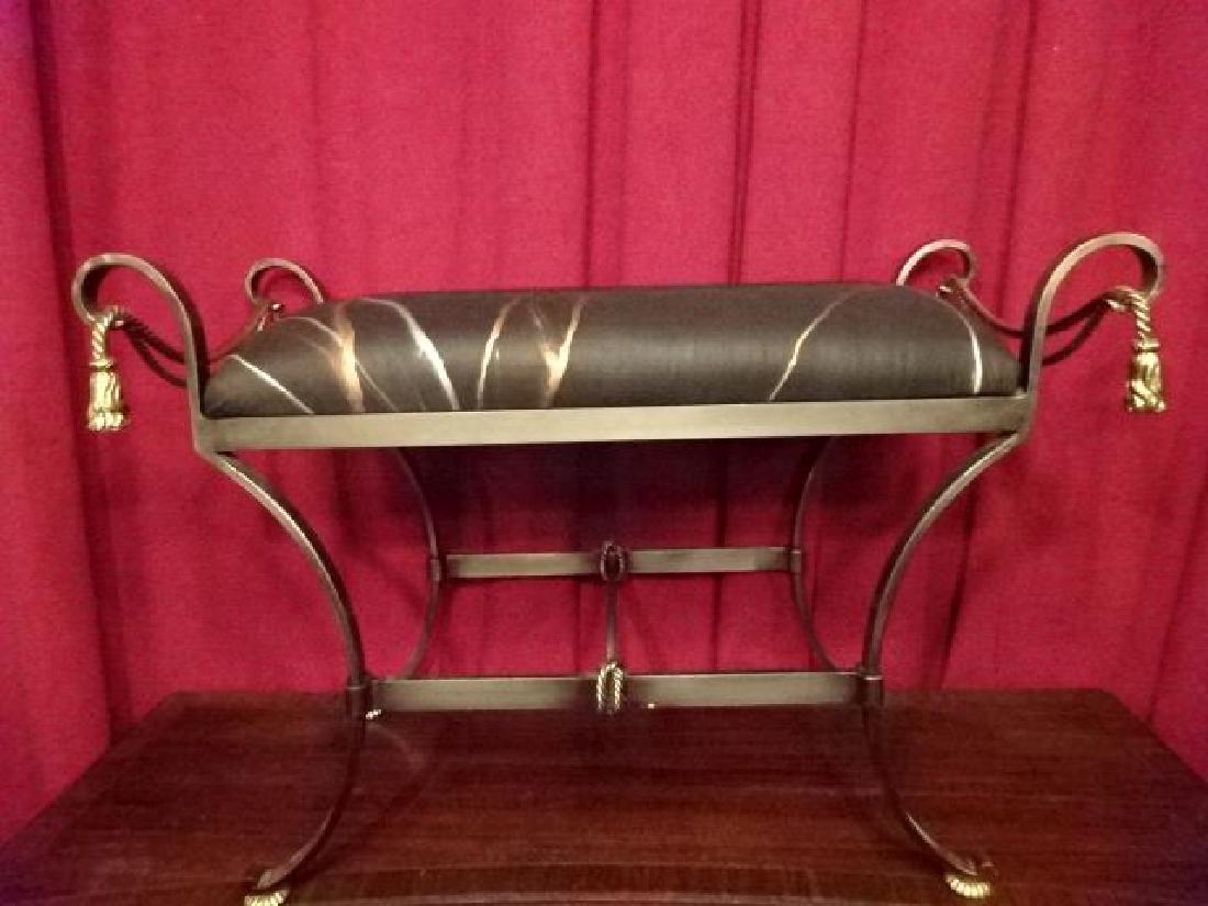 LA BARGE BRASS AND METAL BENCH, MADE IN ITALY, (1 of 6)