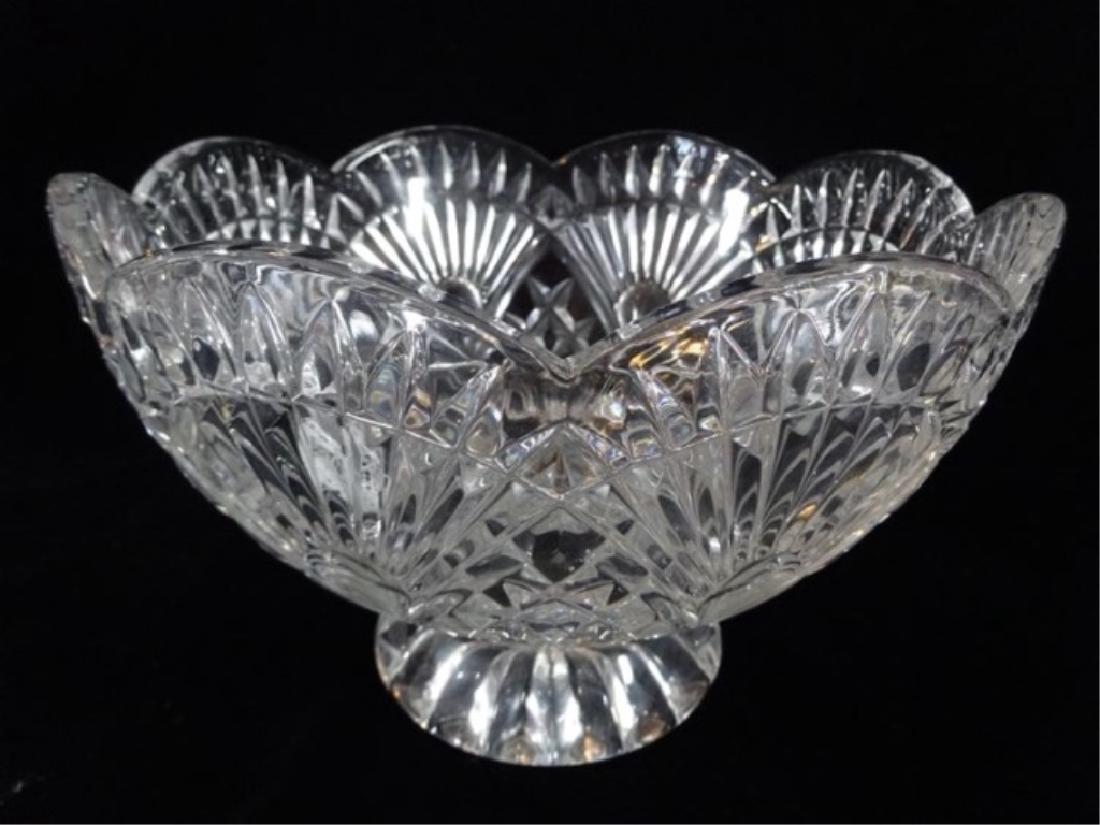 LARGE VINTAGE CRYSTAL PEDESTAL BOWL, VERY GOOD (1 of 3)