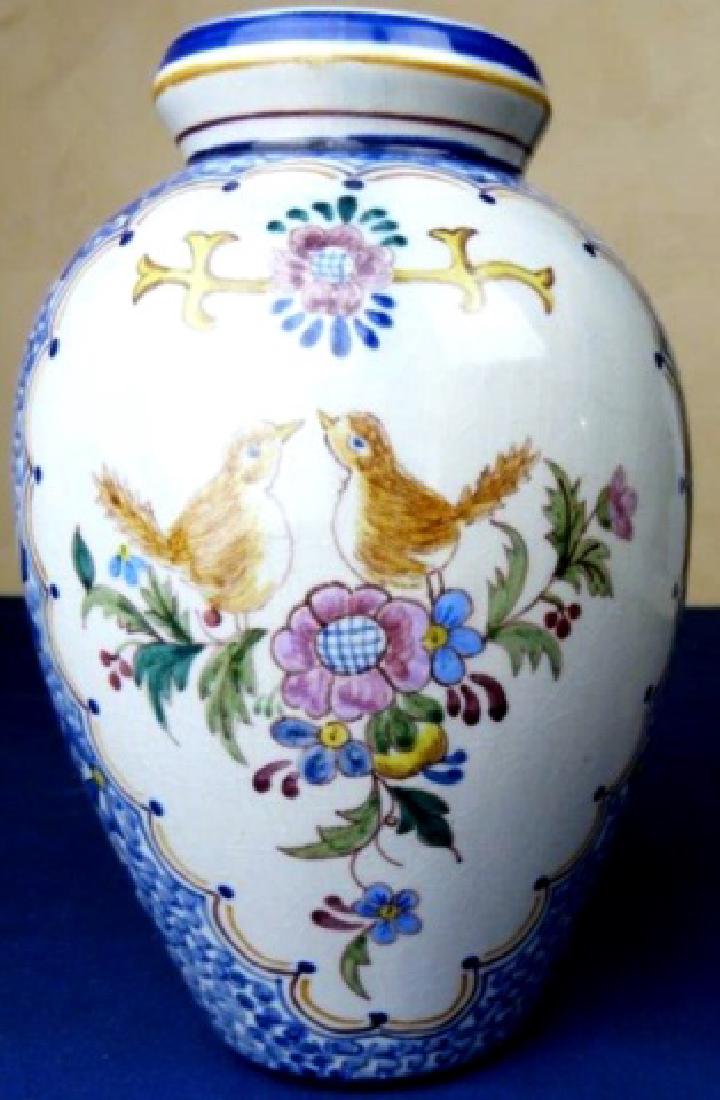 PORTUGUESE HAND PAINTED CERAMIC VASE, CERAMICA (1 of 4)