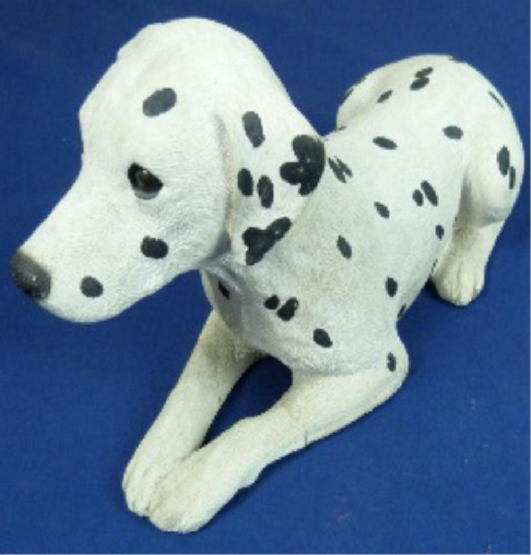 SAND CAST DALMATION, REPAIRS TO FRONT LEGS, APPROX 11": SAND CAST DALMATION, REPAIRS TO FRONT LEGS, APPROX 11" X 5"