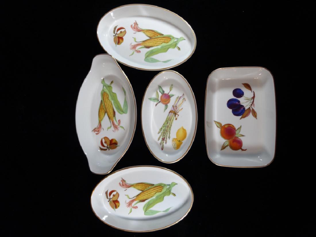 5 PC ROYAL WORCESTER PLATTERS / PLATES, EVESHAM PATTERN (1 of 4)