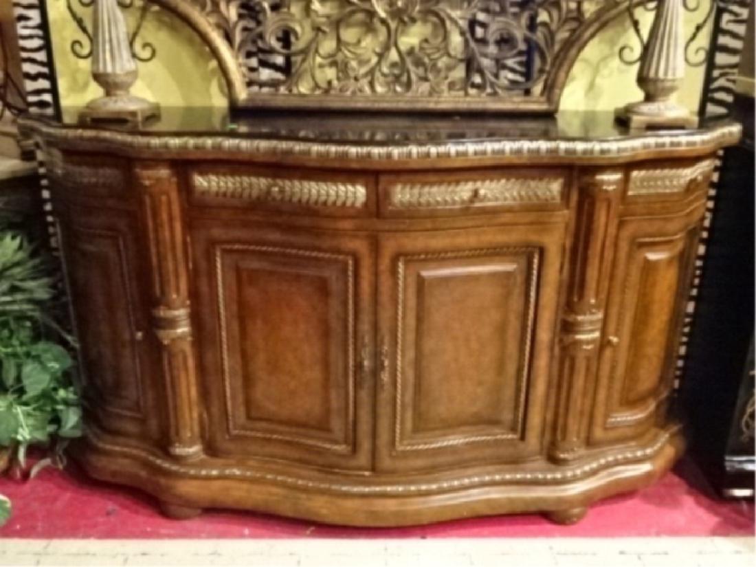 NEOCLASSICAL GILT WOOD SIDEBOARD, BLACK GRANITE TOP, 4 (1 of 6)