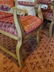 5 PC DINING OR GAME TABLE SET, ROUND GILT WOOD DINING - 7