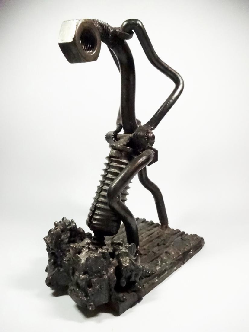 SIGNED SCULPTURE, NUTS & BOLTS, JACKHAMMER MAN FIGURE, - Jul 25, 2017 | Wilton Gallery in FL