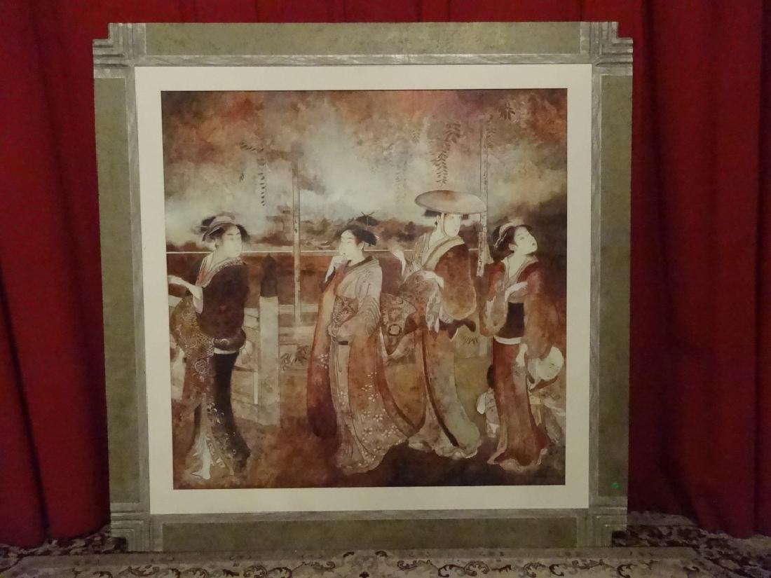 LARGE ASIAN FIGURAL PRINT, TITLED "FOUR BEAUTIES", (1 of 6)