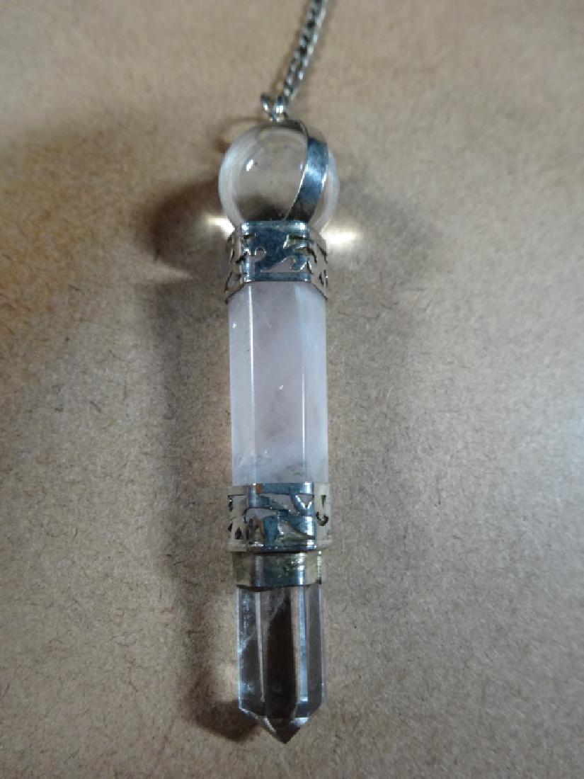 NATURAL QUARTZ PENDANT ON CHAIN, VERY GOOD CONDITION, (1 of 4)