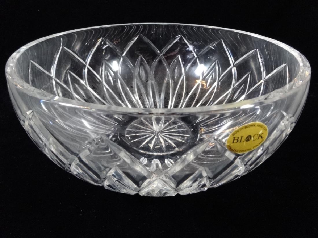 BLOCK 24% LEAD CRYSTAL BOWL, MOUTH BLOWN, HAND CUT, (1 of 4)