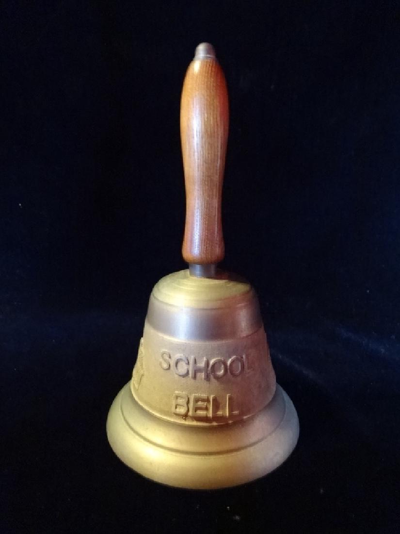 BRASS SCHOOL BELL, APPROX 8" X 5" (1 of 3)