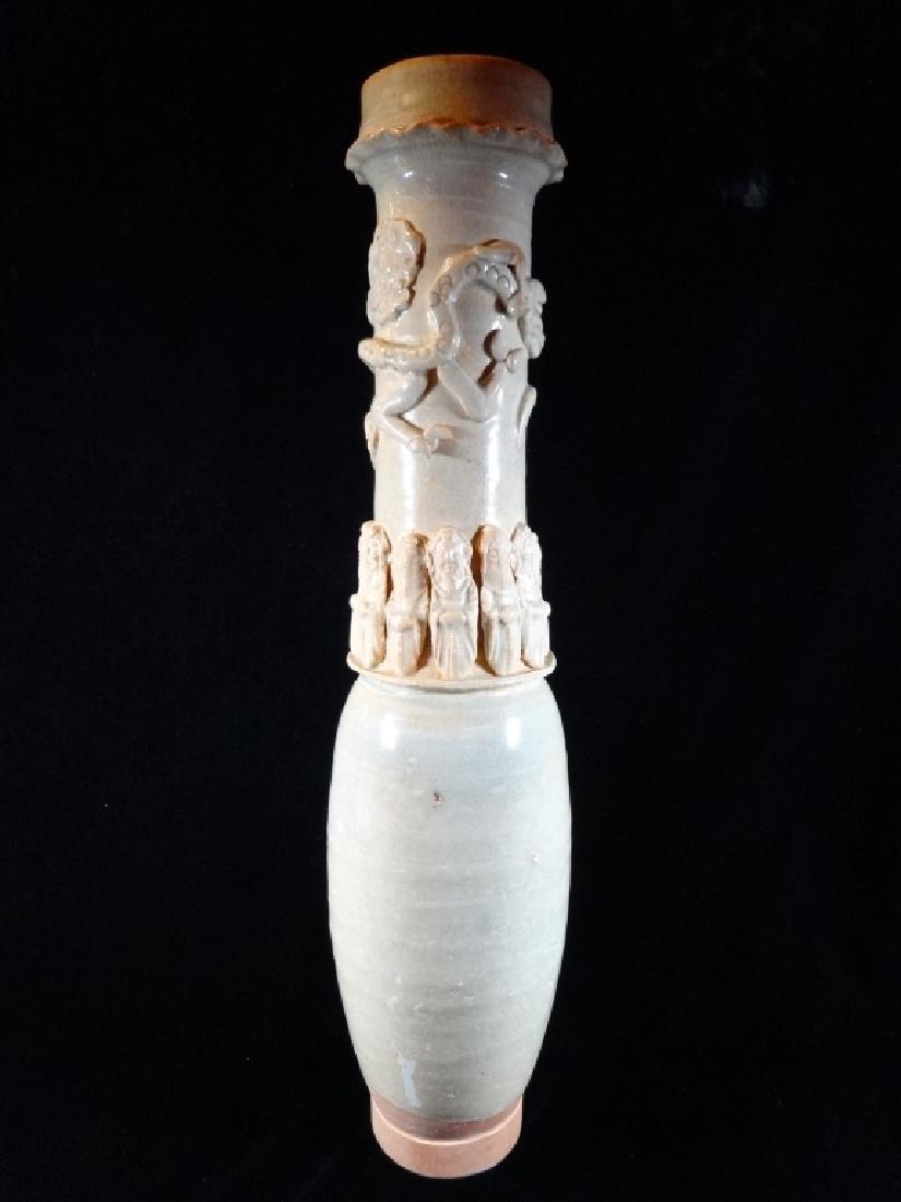 LARGE CHINESE CERAMIC VASE WITH DRAGON AND FIGURES, (1 of 5)