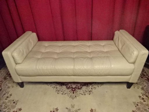 Modern White Leather Backless Sofa Daybed Tufted Modern White Leather Backless Sofa Daybed Tufted