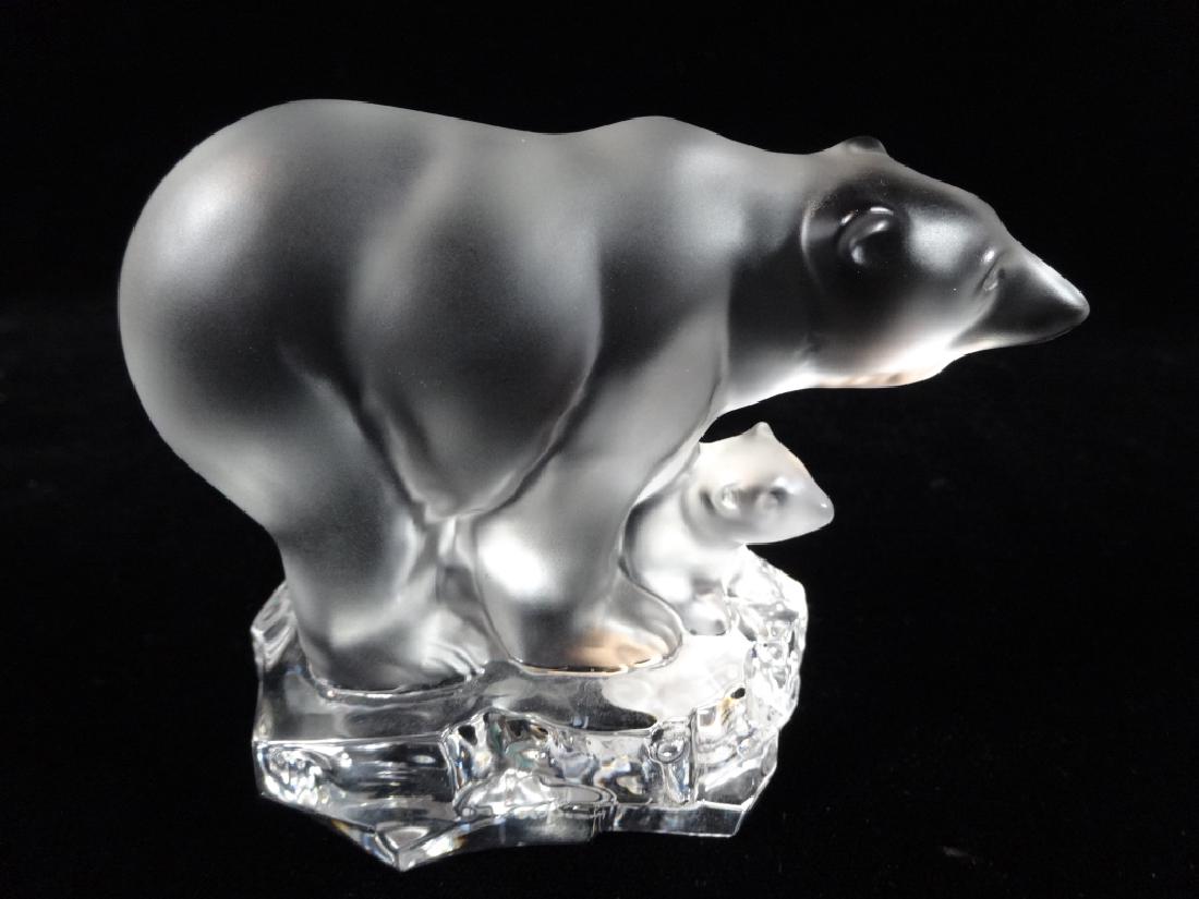 GOEBEL CRYSTAL POLAR BEAR & CUB, APPROX 3" X 4": GOEBEL CRYSTAL POLAR BEAR & CUB, APPROX 3" X 4"