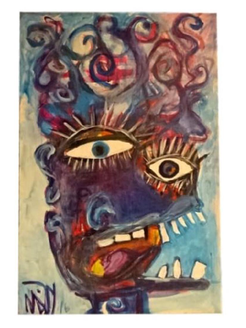 LARGE MICHAEL DAILY ACRYLIC PAINTING ON CANVAS, (1 of 5)