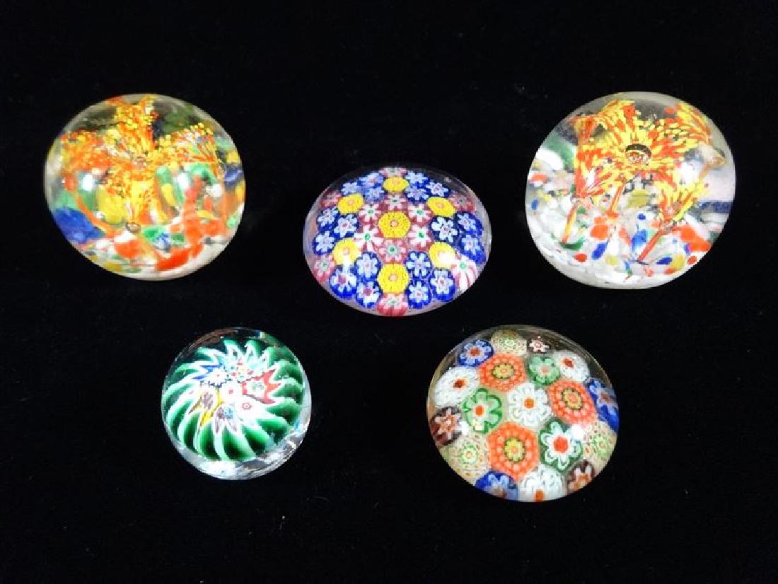 5 PC GROUP ART GLASS PAPERWEIGHTS, MULTI COLOR, VERY (1 of 4)