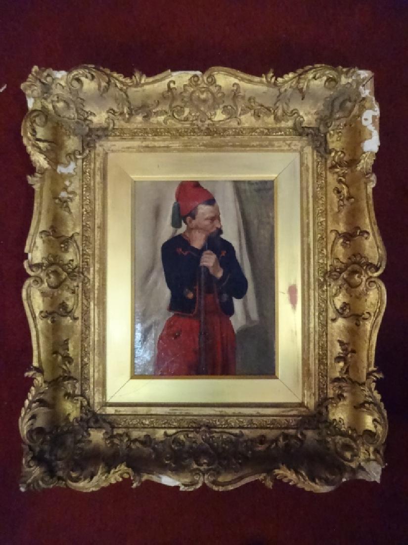 W. WISE SIGNED OIL ON CANVAS PAINTING, MAN IN RED FEZ, (1 of 7)