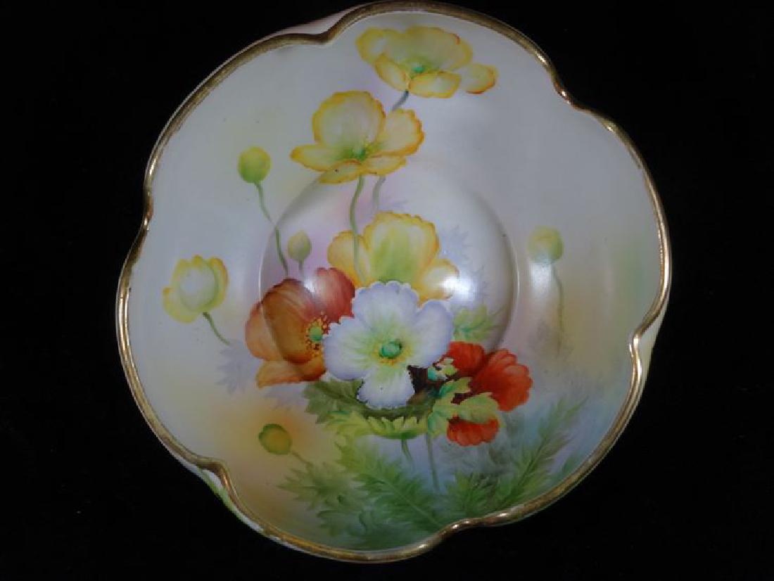 NIPPON HAND PAINTED PORCELAIN BOWL WITH FLORALS,,: NIPPON HAND PAINTED PORCELAIN BOWL WITH FLORALS,, MARKED, VERY GOOD CONDITION, 8" X 3", SKU512.09