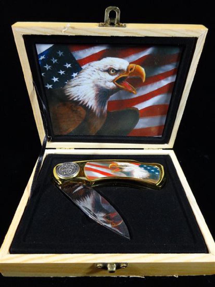AMERICAN EAGLE POCKET KNIFE IN CASE, 6" X 5", SKU515.03 (1 of 2)