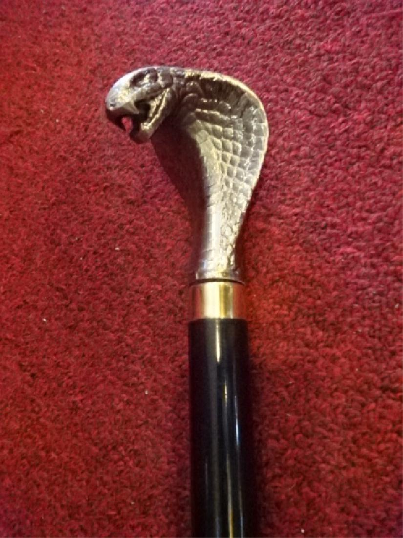 COBRA SWORD CANE / WALKING STICK, METAL HANDLE ATTACHED (1 of 4)