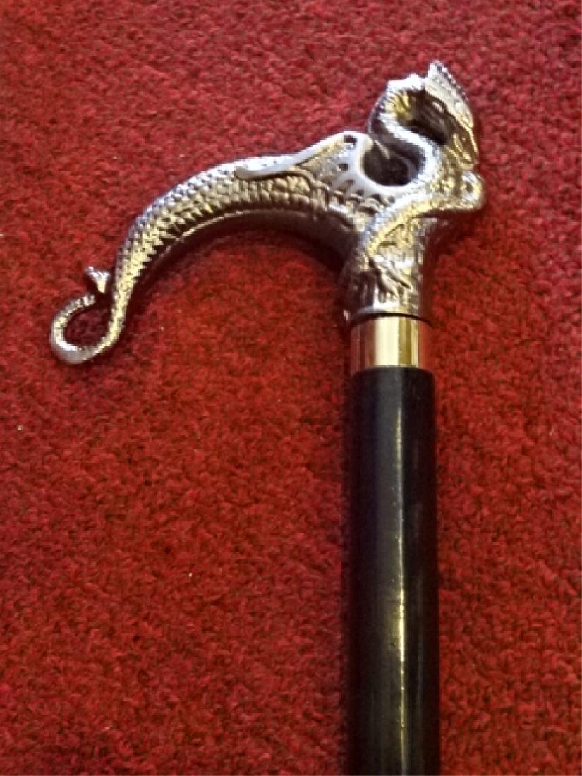 DRAGON SWORD CANE / WALKING STICK, METAL HANDLE (1 of 4)