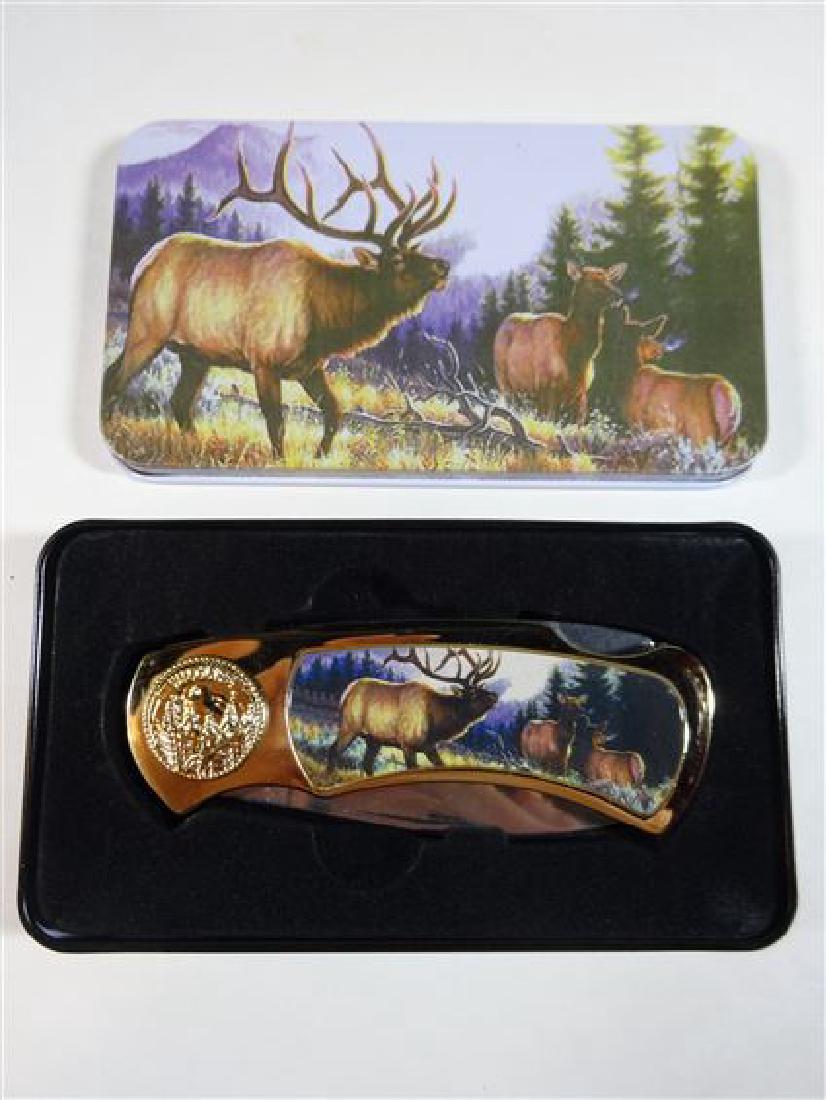 ELK FOLDING KNIFE IN CASE, VERY GOOD CONDITION, 6" X (1 of 3)