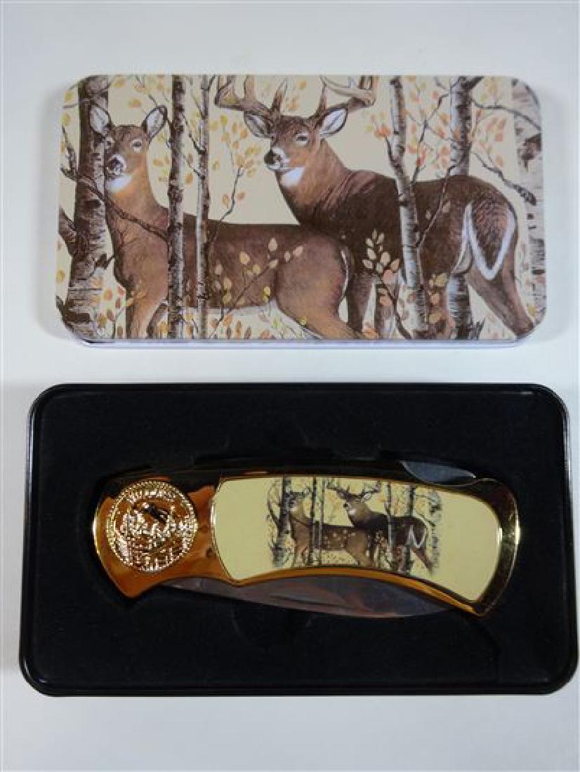 WHITETAIL BUCK FOLDING KNIFE IN CASE, VERY GOOD (1 of 3)
