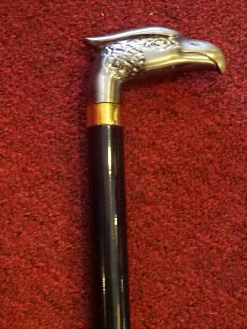 EAGLE HEAD SWORD CANE / WALKING STICK, METAL HANDLE (1 of 5)