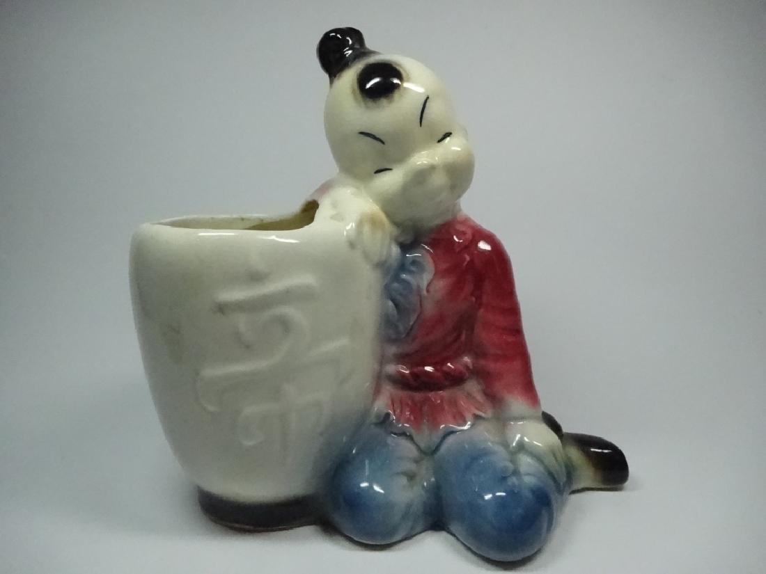 VINTAGE ROYAL COPLAY CERAMIC PLANTER, SEATED ASIAN, (1 of 5)
