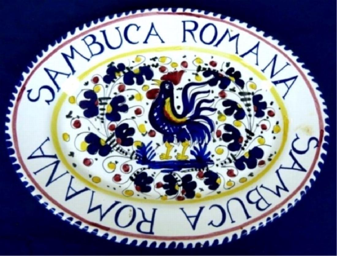 LARGE ITALIAN CERAMIC OVAL SERVING PLATTER, HAND (1 of 2)