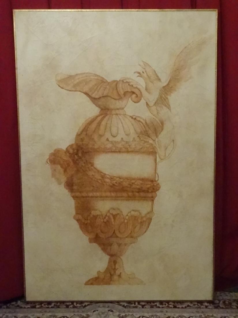 HUGE 6 FT GICLEE ON CANVAS, GRIFFIN AND URN, VERY GOOD (1 of 5)