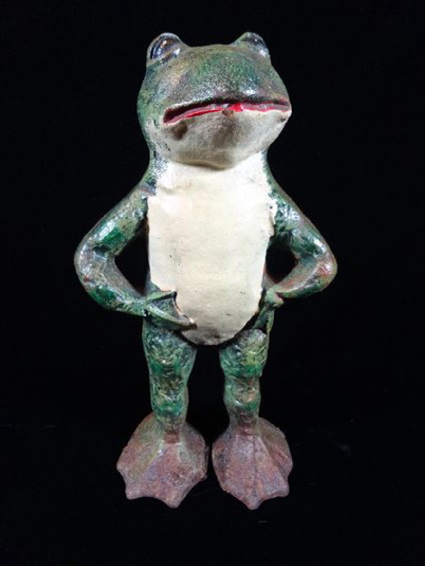 METAL FROG SCULPTURE, VERY GOOD CONDITION, 8" X 4", (1 of 3)