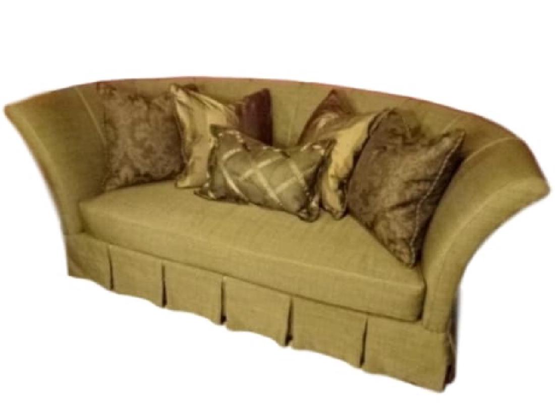 PAUL ROBERT SILK SOFA, TAUPE COLOR SILK WITH BRONZE AND (1 of 8)