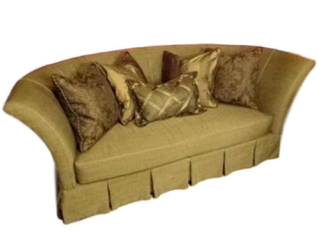 PAUL ROBERT SILK SOFA, TAUPE COLOR SILK WITH BRONZE AND (1 of 8)